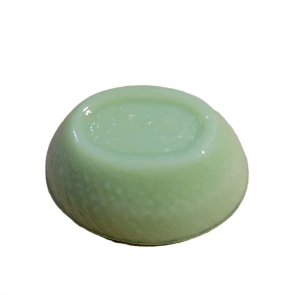 Mini Jadeite Green GLASS Depression Style Hen on Nest Chicken Salt Cellar 2.5in